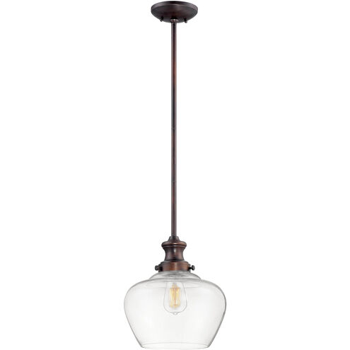 None 1 Light 12 inch Rubbed Bronze Pendant Ceiling Light